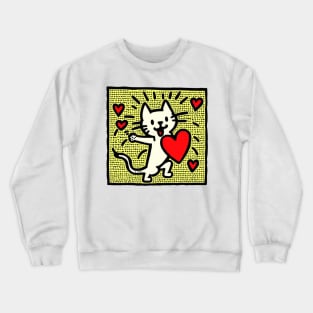 Funny Keith Haring, cats lover Crewneck Sweatshirt
